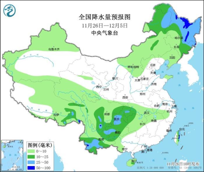 未来十天冷空气活动频繁 东北地区内蒙古有强降雪